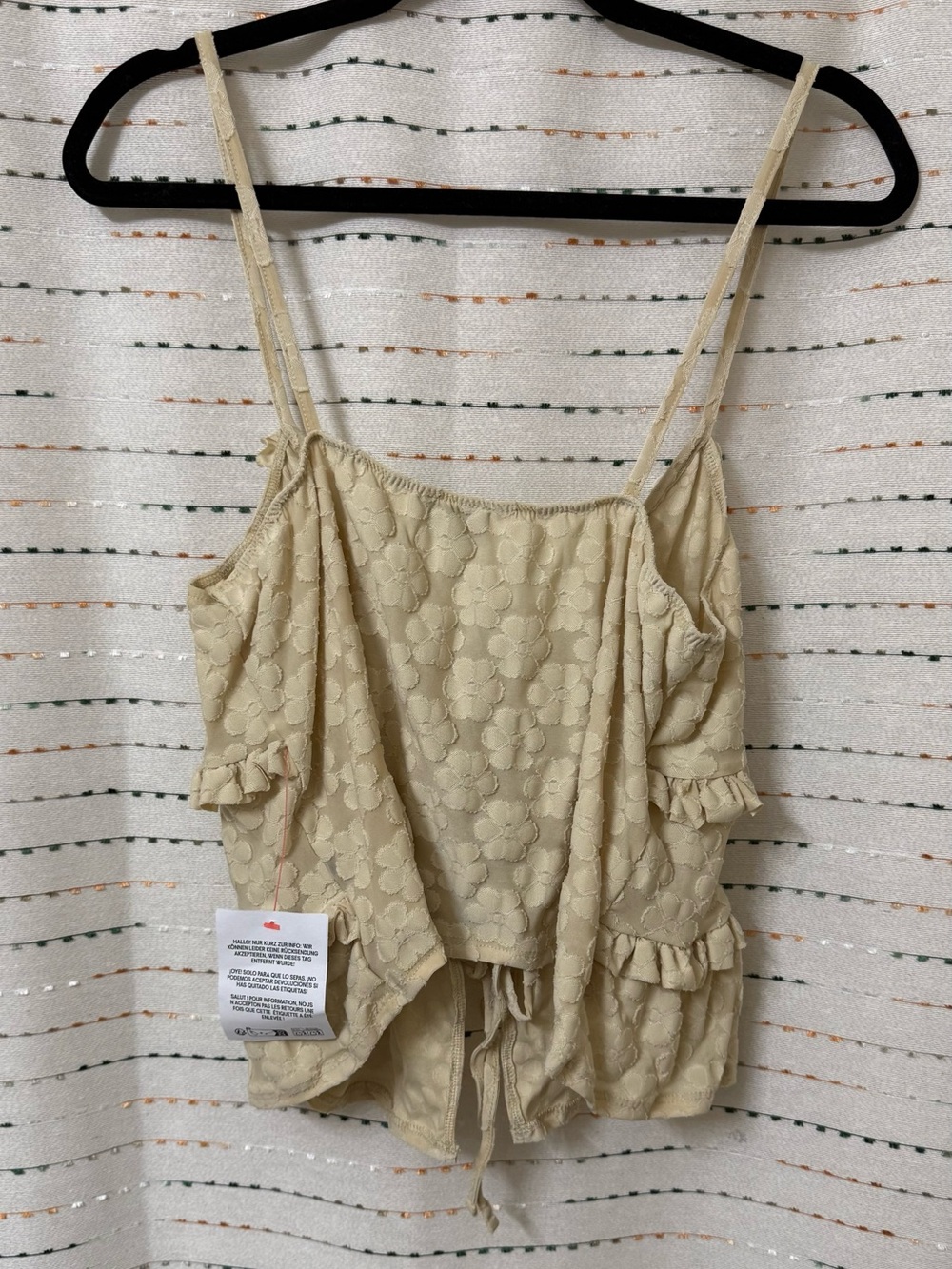 ASOS Cream Floral Ruffle Tie-Front Cami - Picture 5 of 5